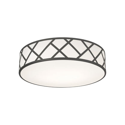 Haven Flush Mount Ceiling Light in Black (16.75-Inch).