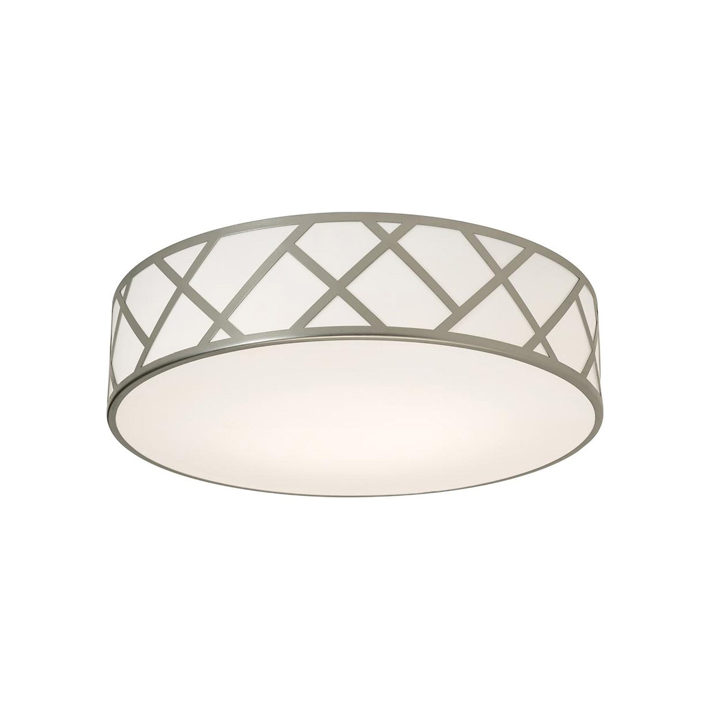 Haven Flush Mount Ceiling Light in Satin Nickel (16.75-Inch).