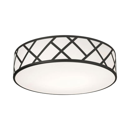 Haven Flush Mount Ceiling Light in Black (21-Inch).