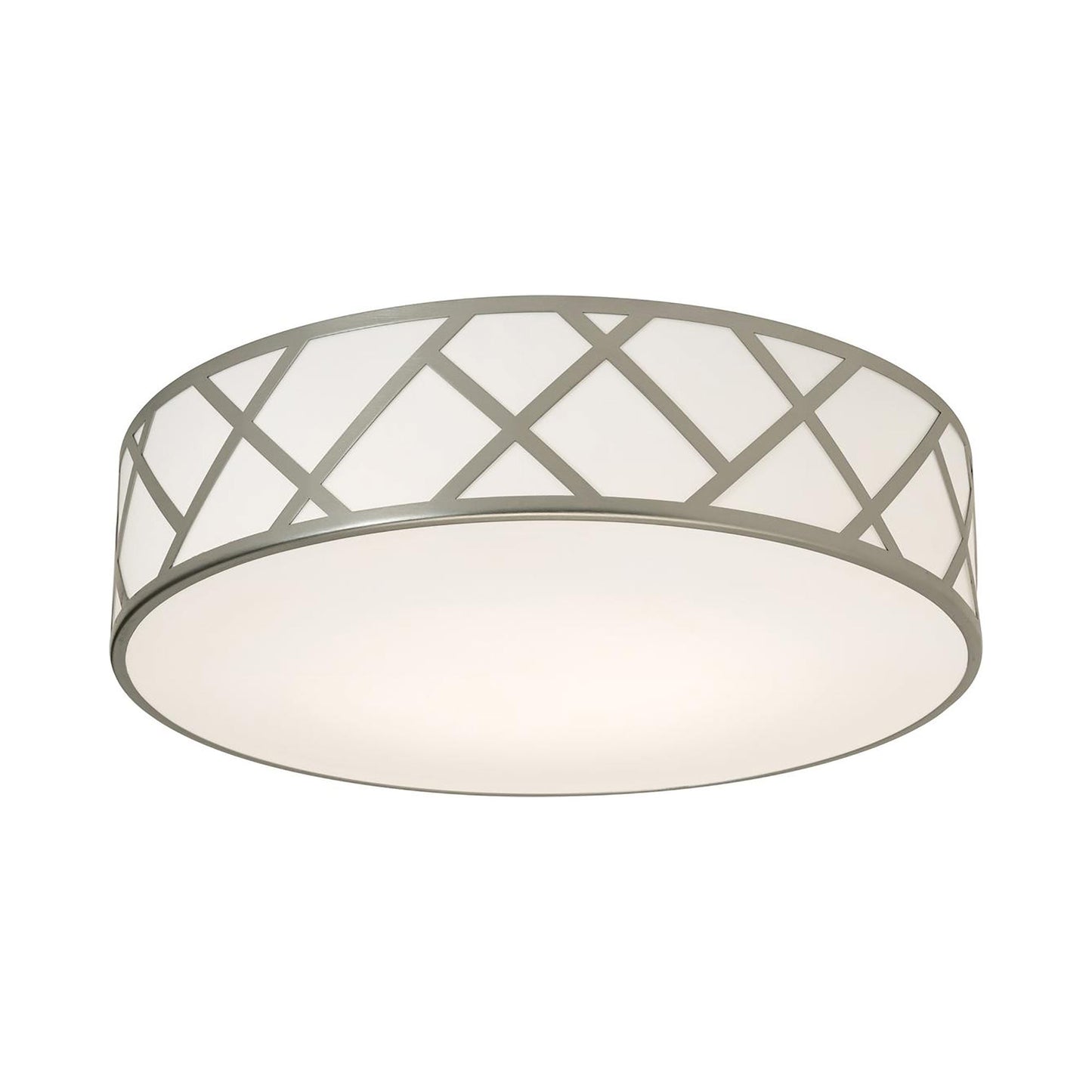 Haven Flush Mount Ceiling Light in Satin Nickel (21-Inch).