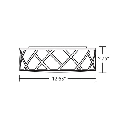 Haven Flush Mount Ceiling Light - line drawing.