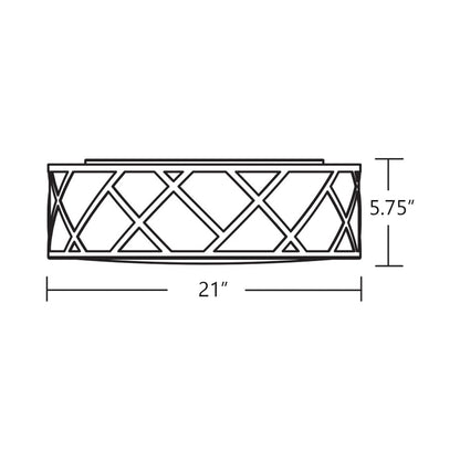 Haven Flush Mount Ceiling Light - line drawing.