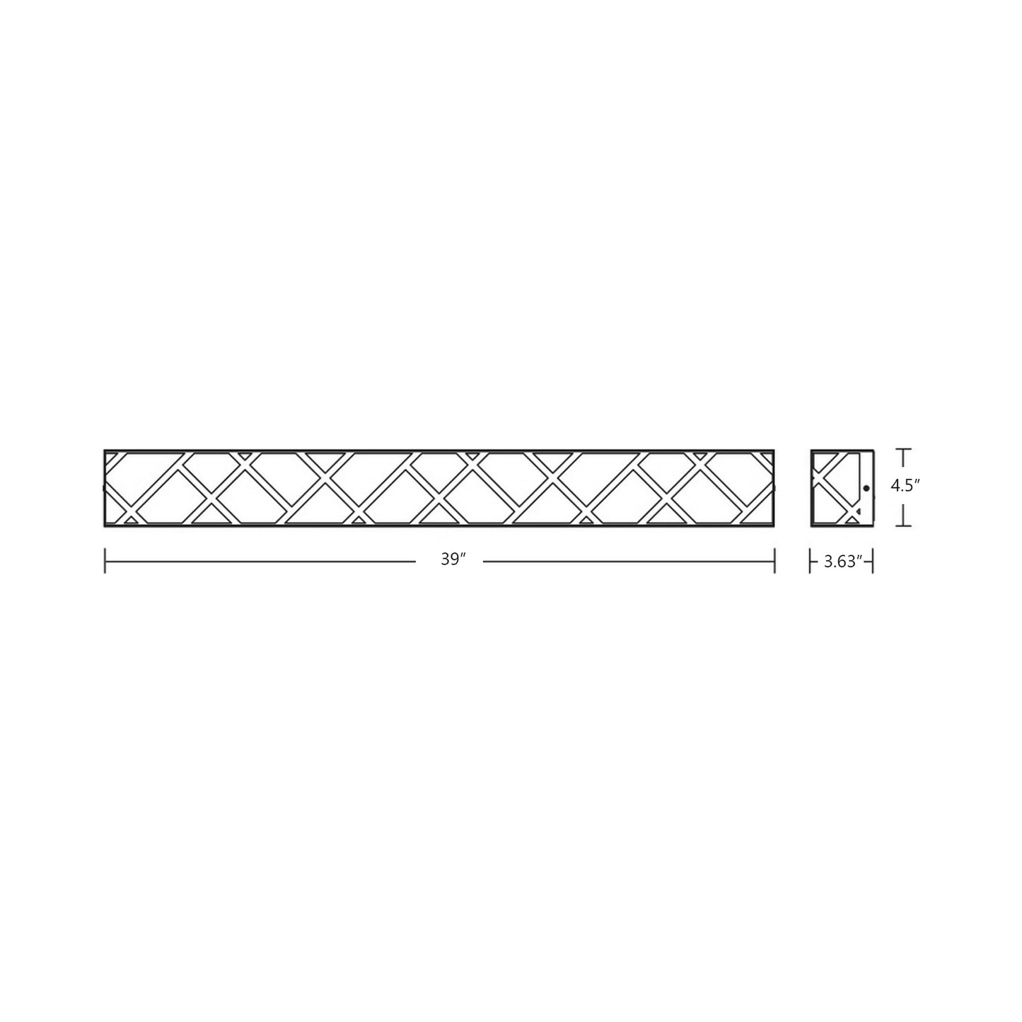 Haven LED Bath Vanity Light - line drawing.
