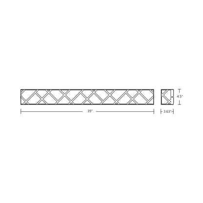 Haven LED Bath Vanity Light - line drawing.