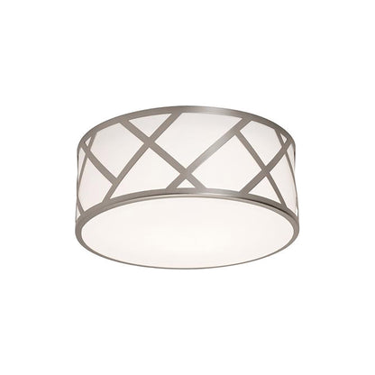 Haven LED Flush Mount Ceiling Light in Satin Nickel (12.63-Inch).