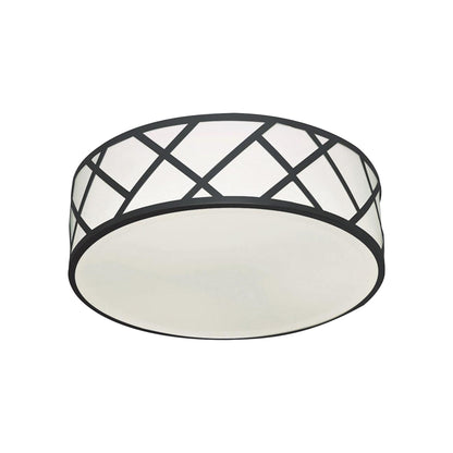 Haven LED Flush Mount Ceiling Light in Black (16.75-Inch).