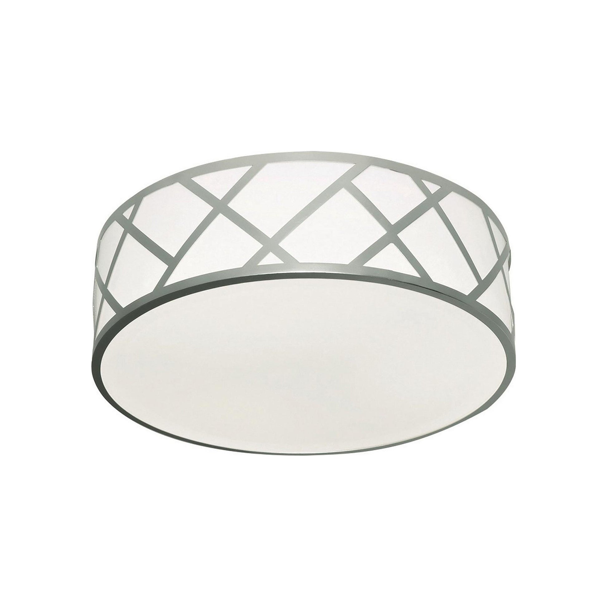 Haven LED Flush Mount Ceiling Light in Satin Nickel (16.75-Inch).