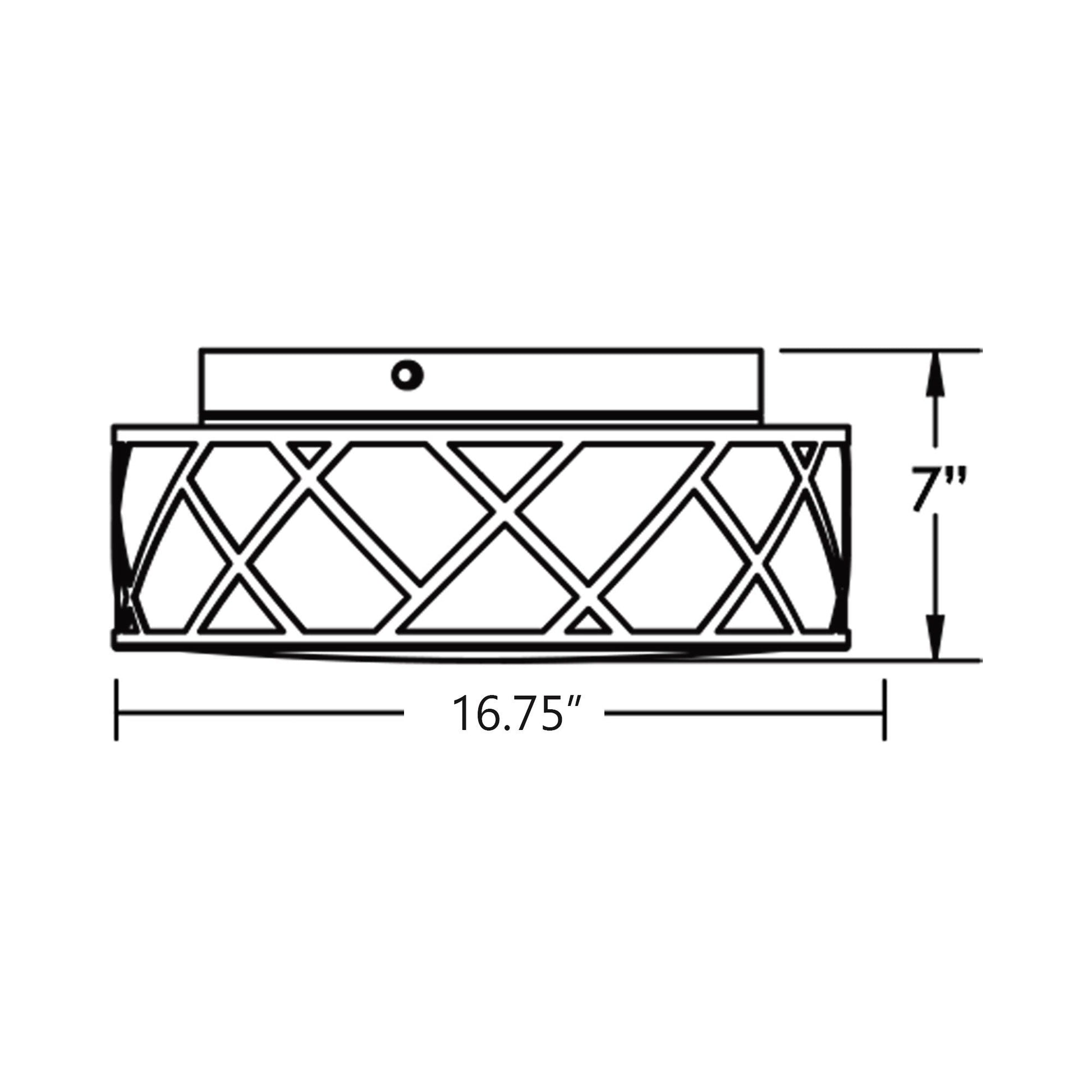 Haven LED Flush Mount Ceiling Light - line drawing.