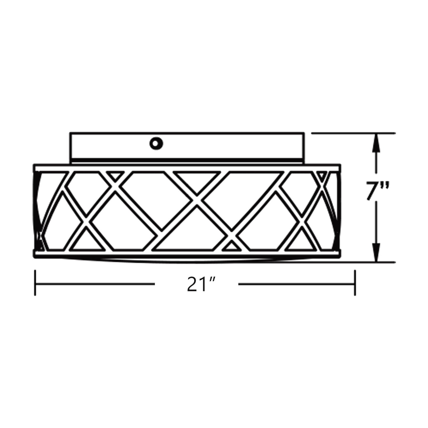 Haven LED Flush Mount Ceiling Light - line drawing.