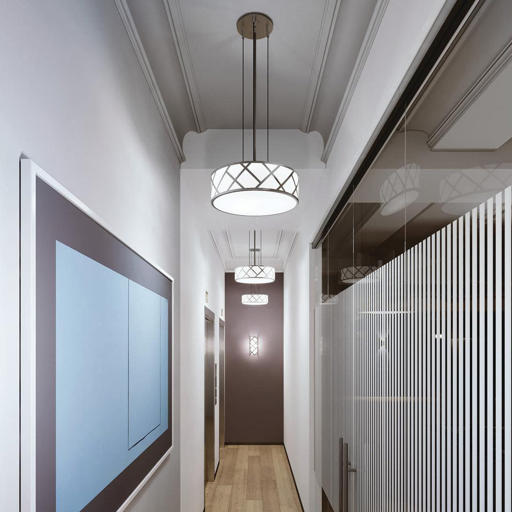 Haven LED Pendant Light in hallway.