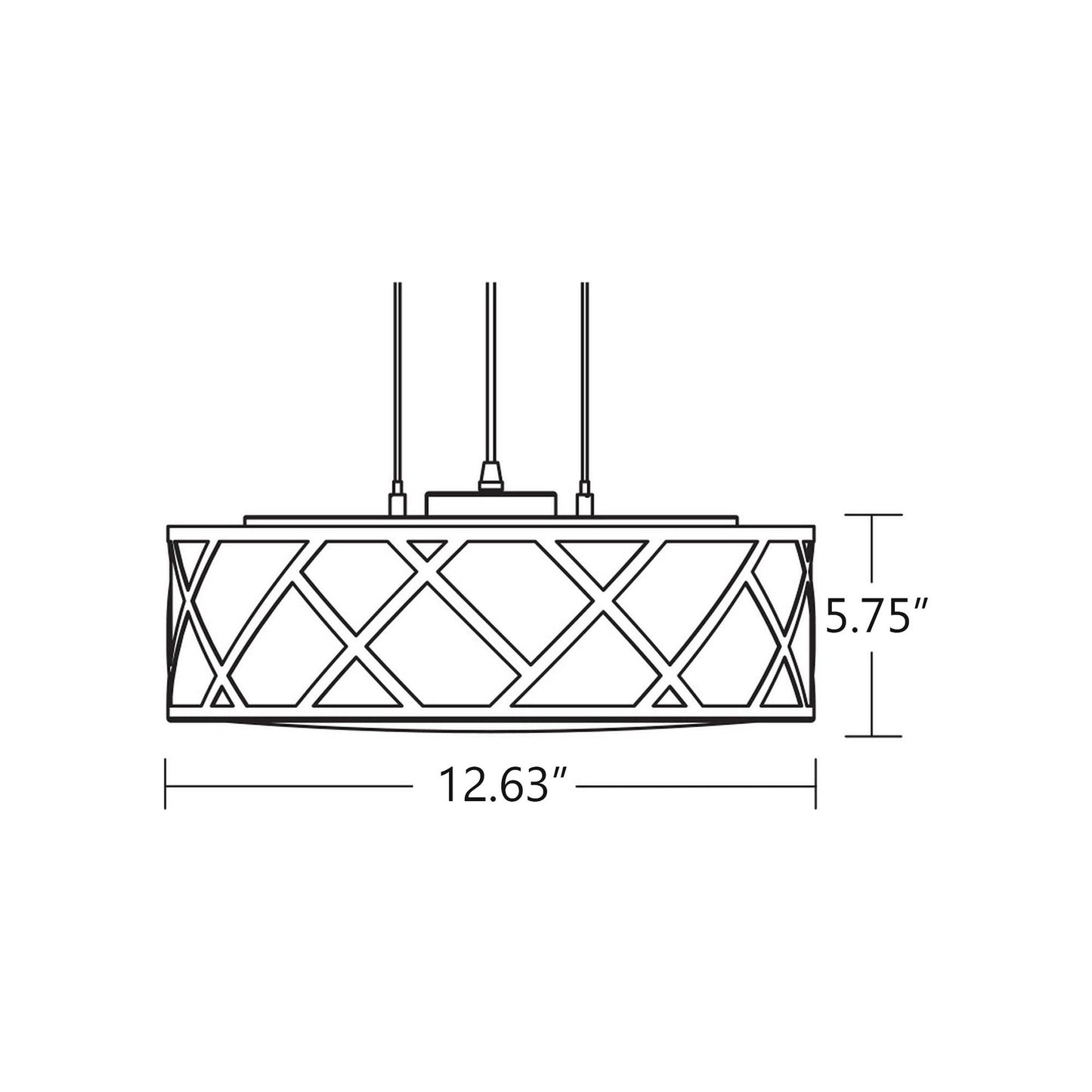 Haven LED Pendant Light - line drawing.