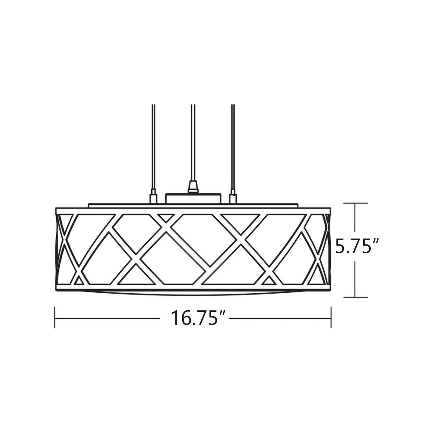Haven LED Pendant Light - line drawing.