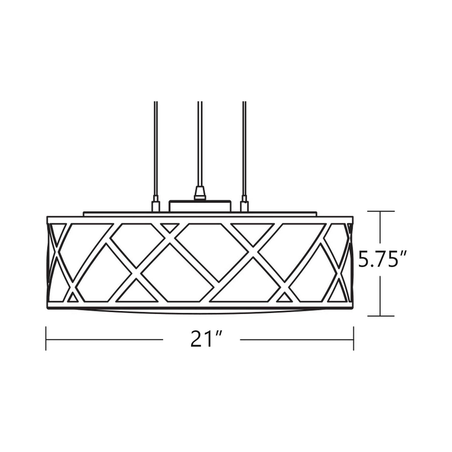 Haven LED Pendant Light - line drawing.