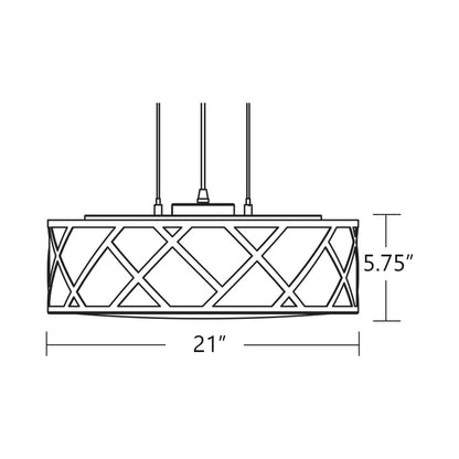 Haven LED Pendant Light - line drawing.