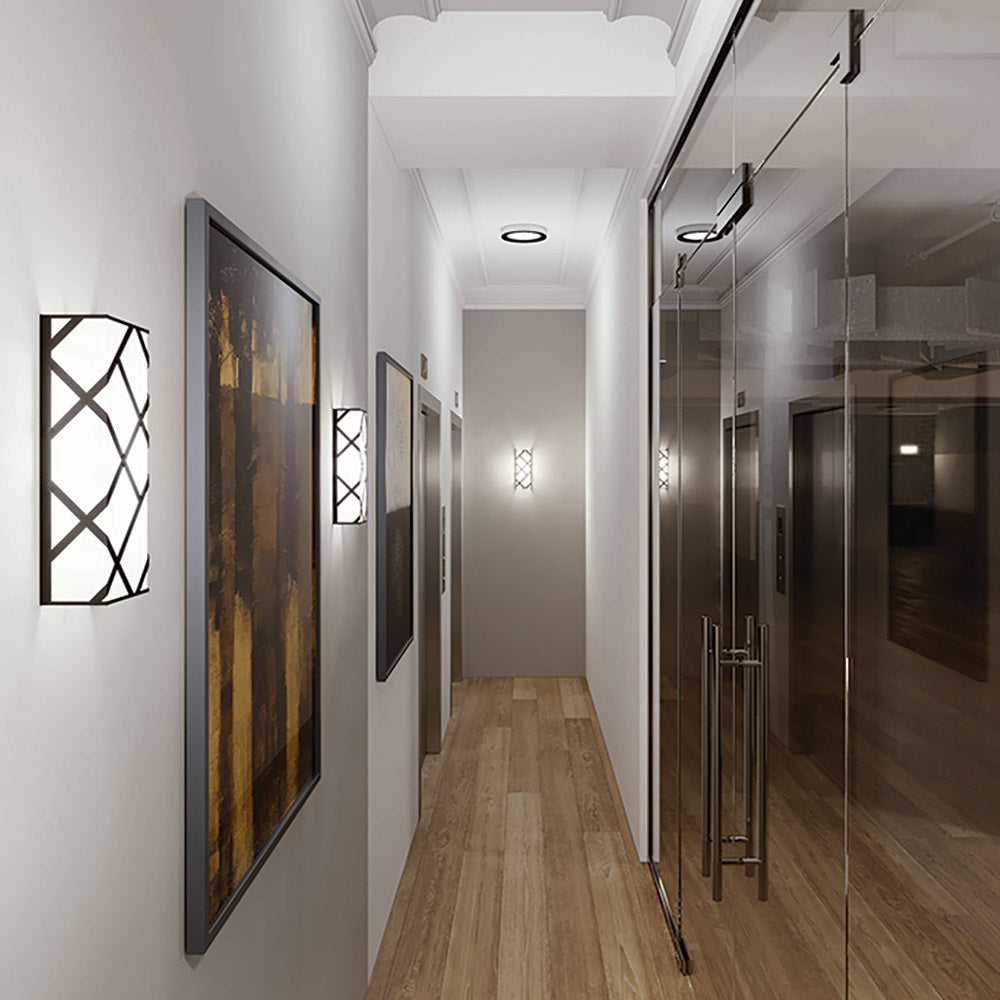 Haven LED Wall Light in hallway.