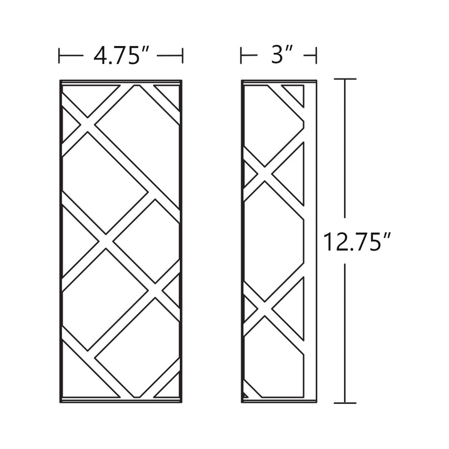 Haven LED Wall Light - line drawing.