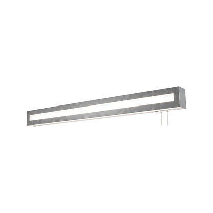 Hayes LED Overbed Wall Light in Satin Nickel (36.75-Inch).