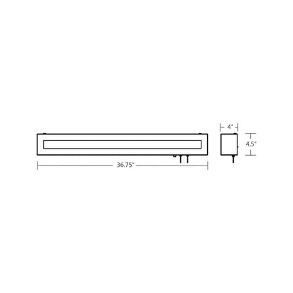 Hayes LED Overbed Wall Light - line drawing.