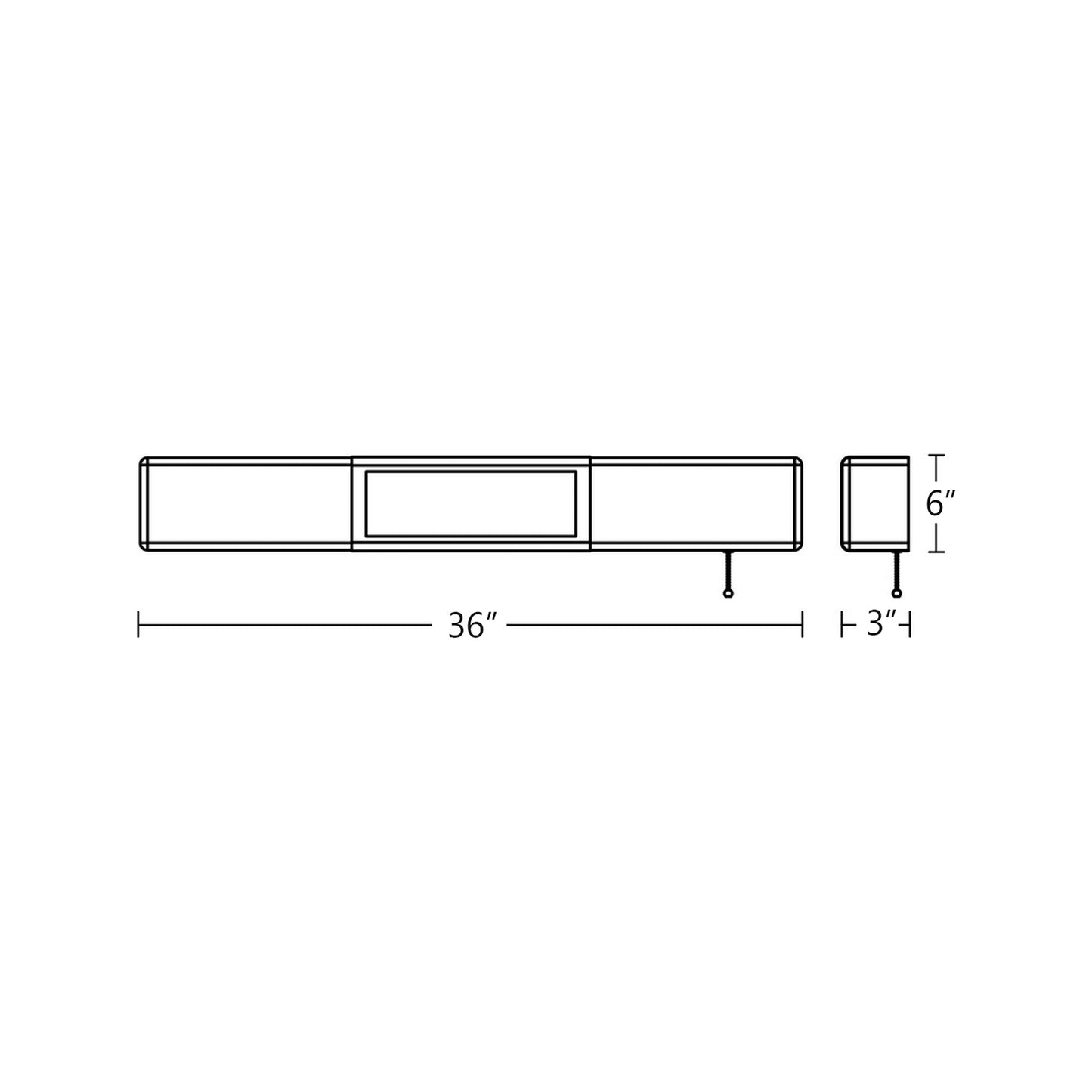 Holly LED Overbed Wall Light - line drawing.