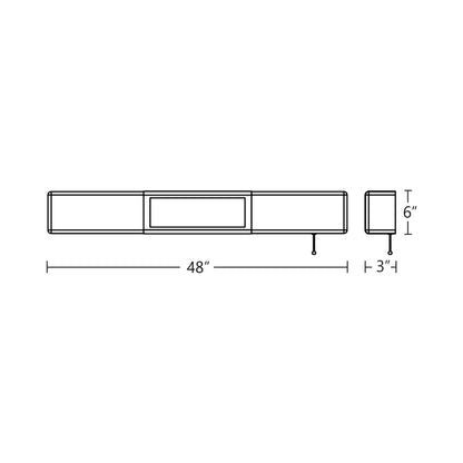 Holly LED Overbed Wall Light - line drawing.