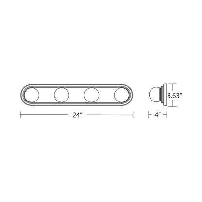 Hollywood LED Bath Vanity Light - line drawing.
