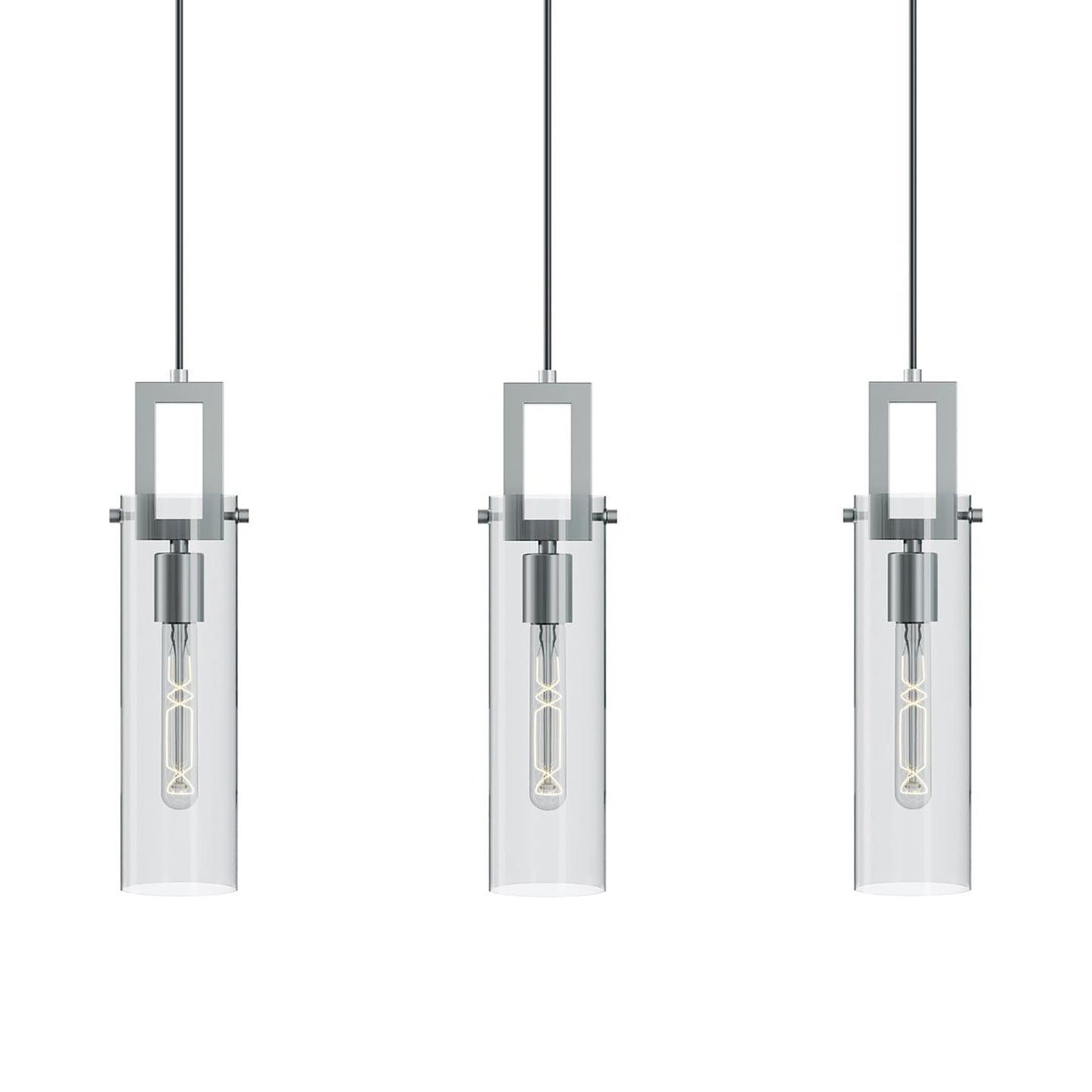Houston Linear Pendant Light in Satin Nickel.