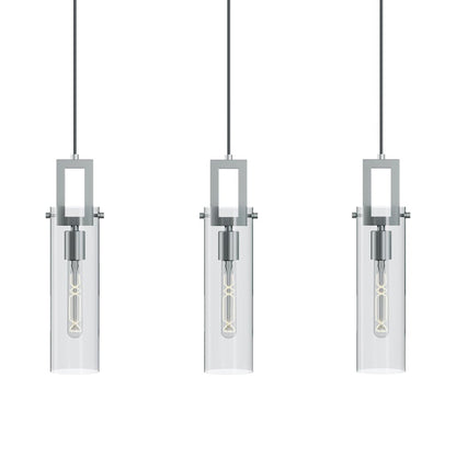 Houston Linear Pendant Light in Satin Nickel.