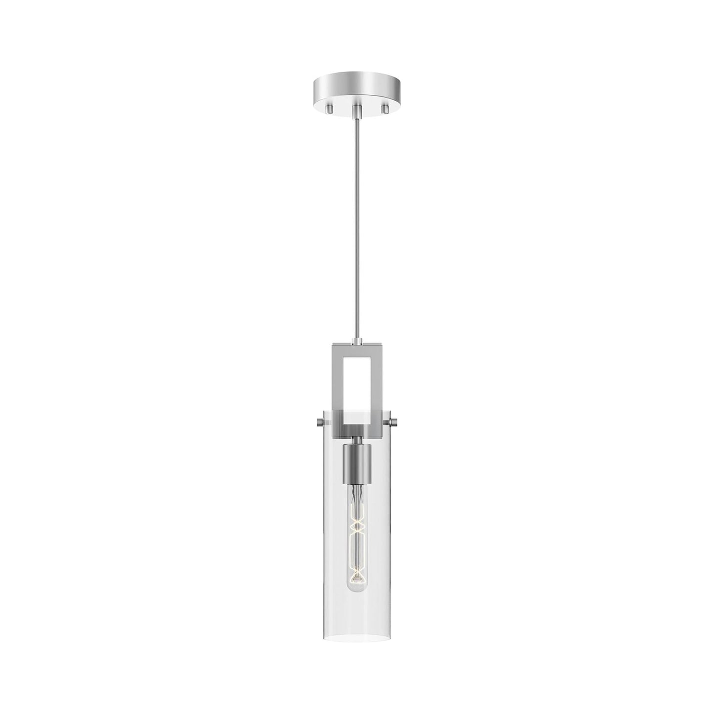 Houston Pendant Light in Satin Nickel.