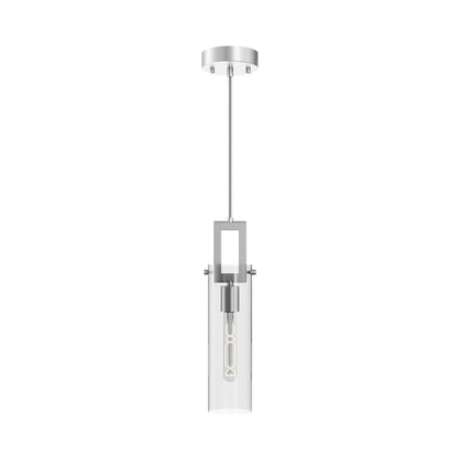 Houston Pendant Light in Satin Nickel.
