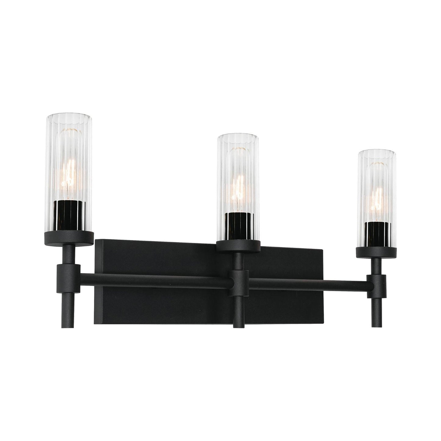 Huntington Bath Vanity Light in Black (3-Light).