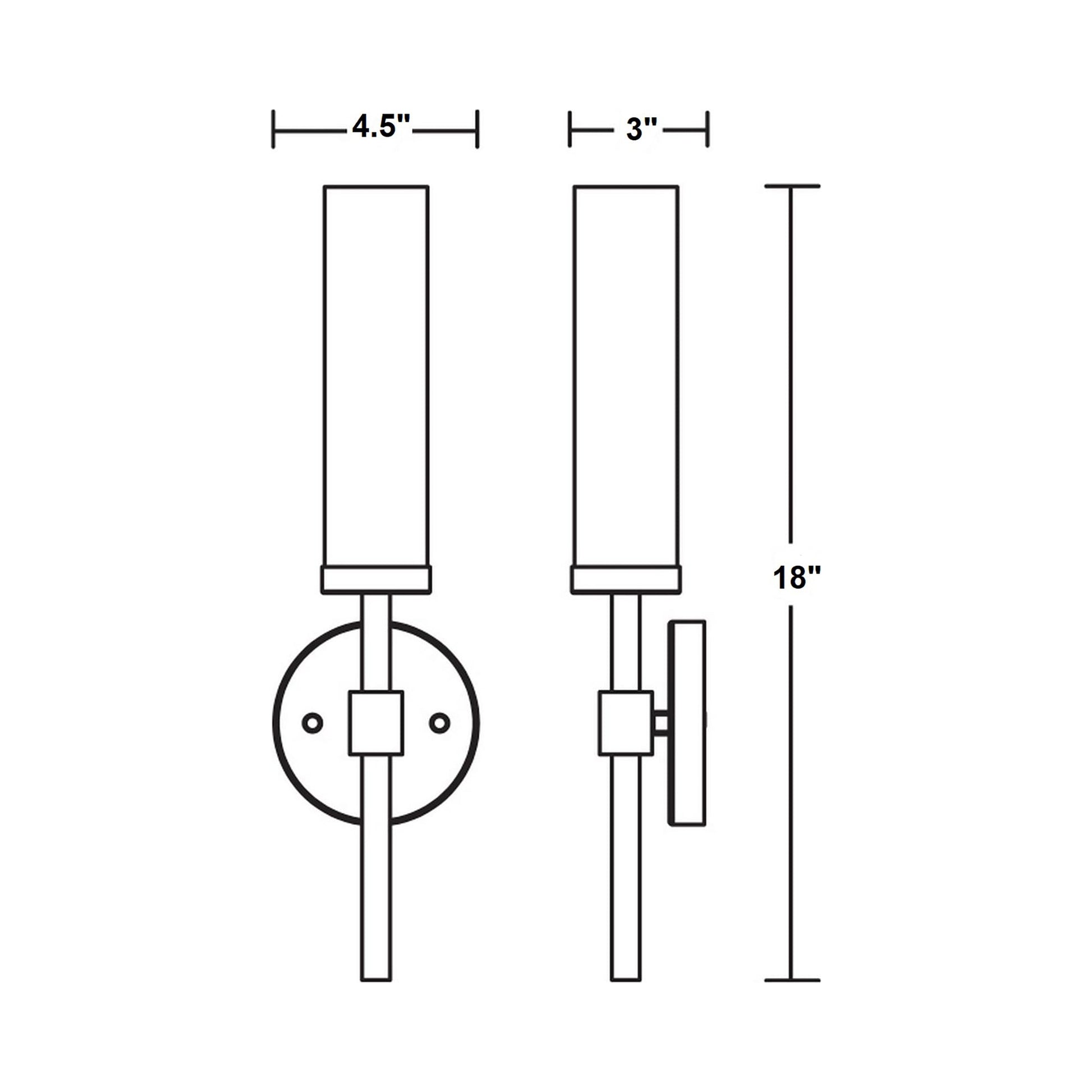 Huntington Wall Light - line drawing.