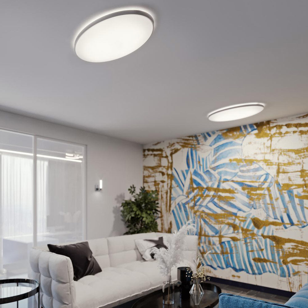Ideal LED Flush Mount Ceiling Light in living room.