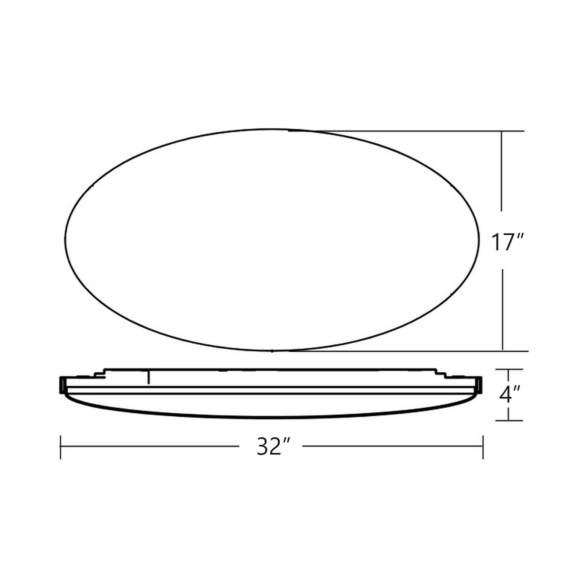 Ideal LED Flush Mount Ceiling Light - line drawing.