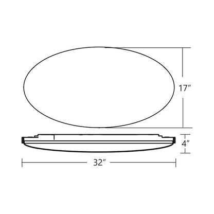 Ideal LED Flush Mount Ceiling Light - line drawing.