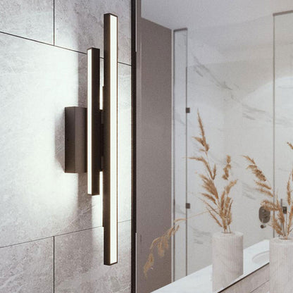 Indra LED Bath Vanity Light in bathroom.