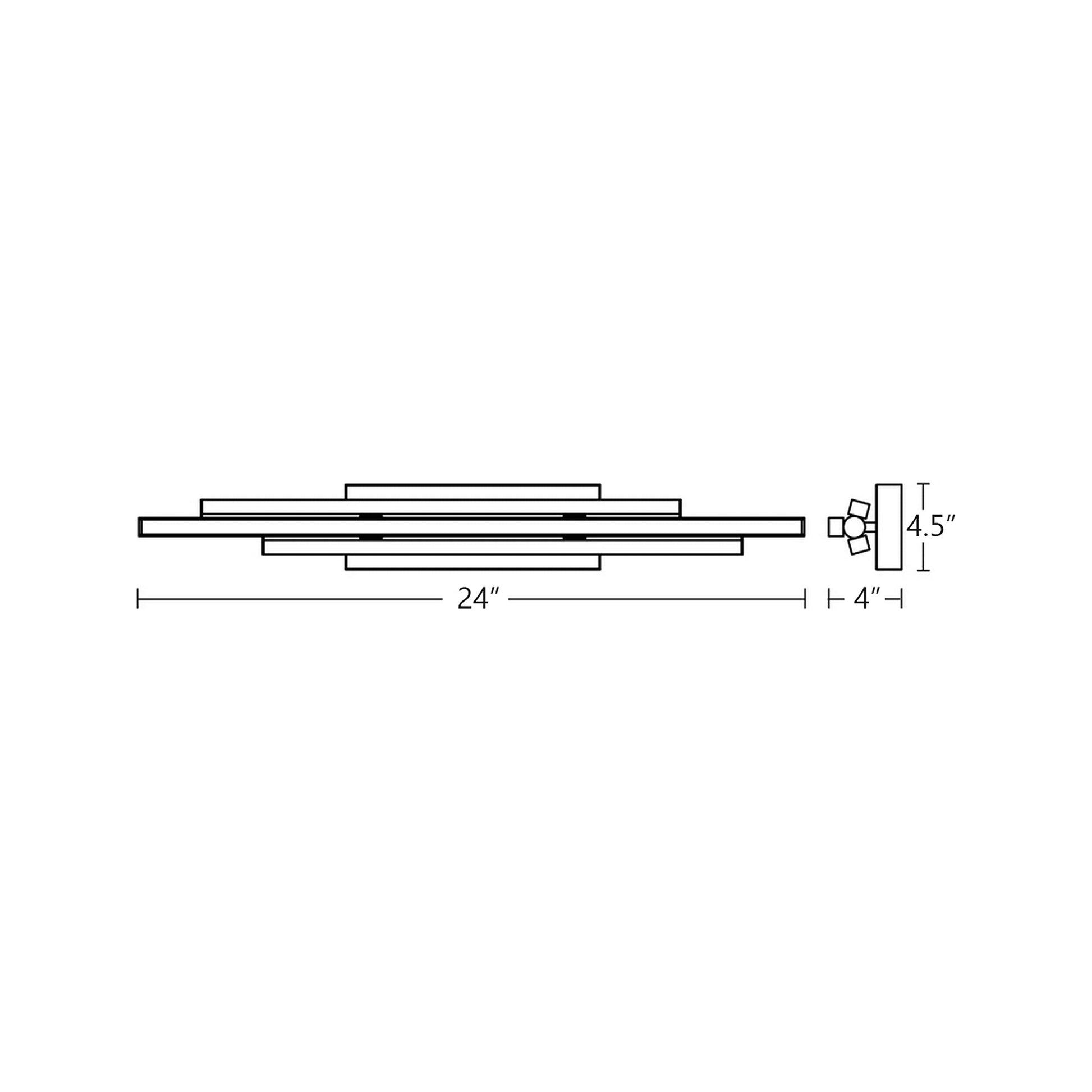 Indra LED Bath Vanity Light - line drawing.