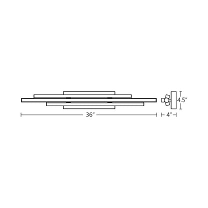 Indra LED Bath Vanity Light - line drawing.