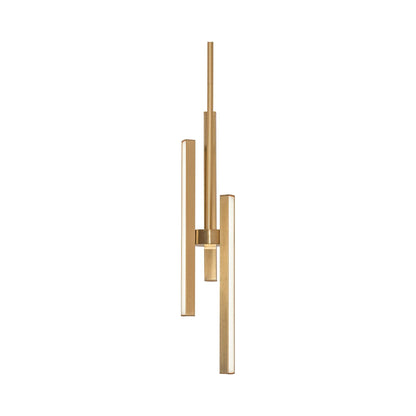 Indra LED Pendant Light in Satin Brass.