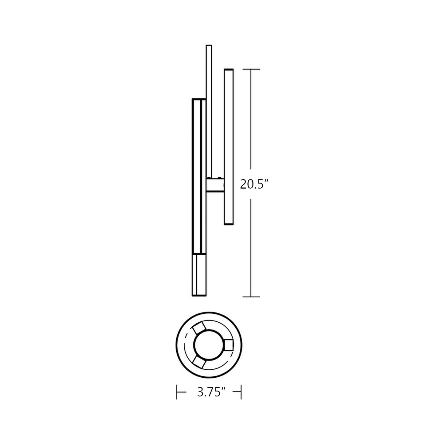 Indra LED Pendant Light - line drawing.