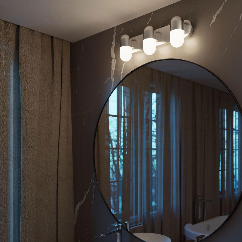 Irvine LED Bath Vanity Light in bathroom.