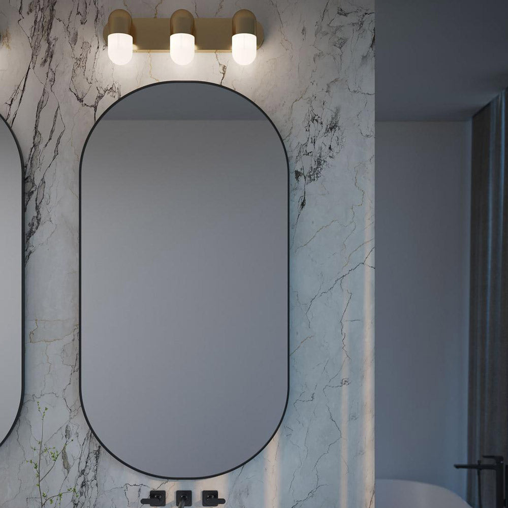 Irvine LED Bath Vanity Light in bathroom.