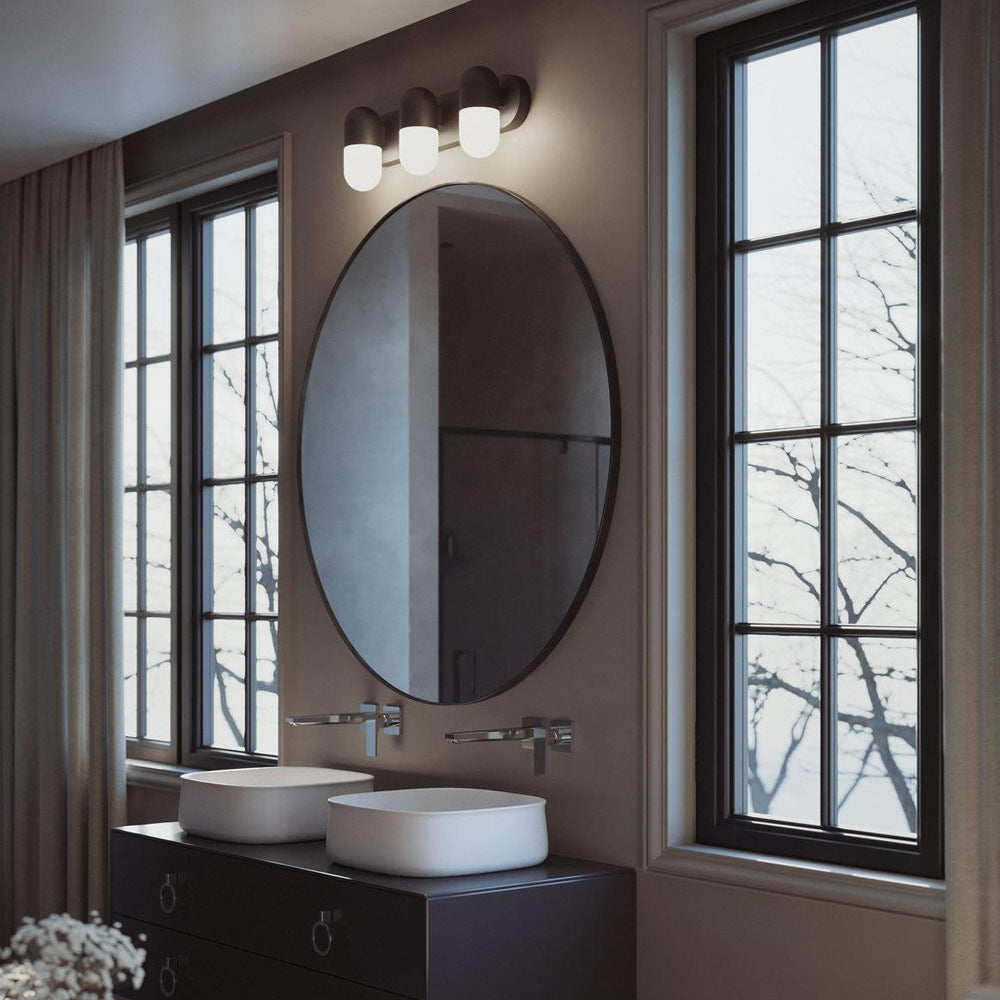 Irvine LED Bath Vanity Light in bathroom.