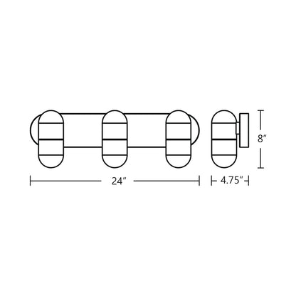 Irvine LED Bath Vanity Light - line drawing.