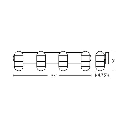 Irvine LED Bath Vanity Light - line drawing.