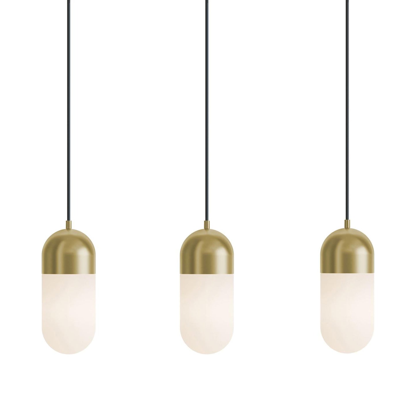 Irvine LED Linear Pendant Light in Light Antique Brass.