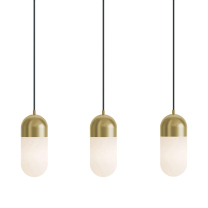 Irvine LED Linear Pendant Light in Light Antique Brass.