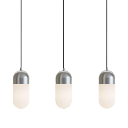 Irvine LED Linear Pendant Light in Satin Nickel.