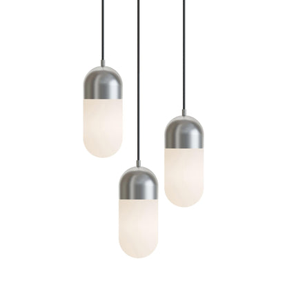 Irvine LED Pendant Light in Satin Nickel.