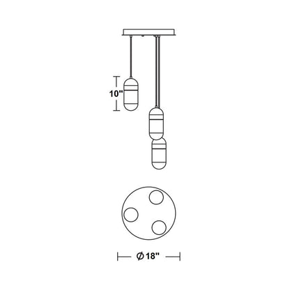 Irvine LED Pendant Light - line drawing.