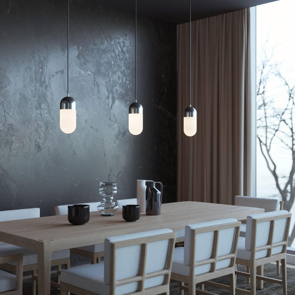 Irvine LED Single Pendant Light in dining room.